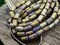 *16* 9x5mm Etched Gold Washed Purple Lustered Jet Black Tube Beads